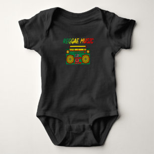 Reggae Music Lover farbenfroh Jamaica Cassette Rad Baby Strampler