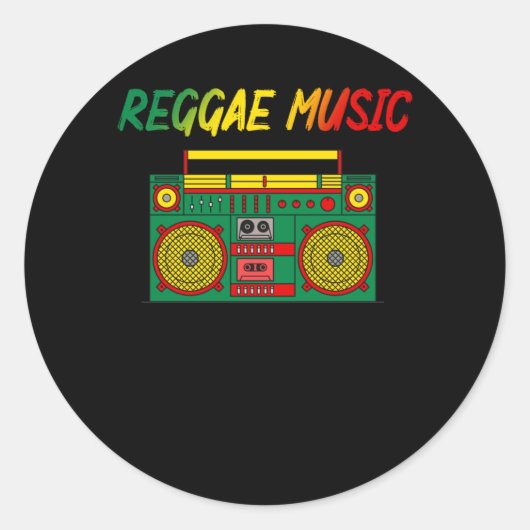 Reggae Music Lover farbenfroh Jamaica Cassette Rad Runder Aufkleber (Vorderseite)