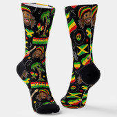 Reggae Music Lover Jamaican Rasta Gemustert Socken (Gewinkelt)