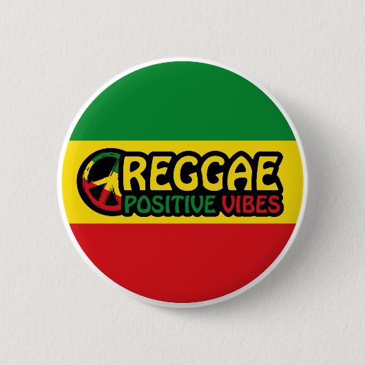 Reggae Music mit positivem Gesang und Reggae-Flagg Button (Vorderseite)