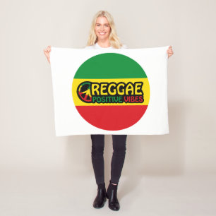 Reggae Music mit positivem Gesang und Reggae-Flagg Fleecedecke