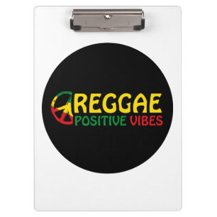 Reggae Music mit positivem Gesang und Reggae-Flagg Klemmbrett