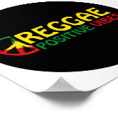 Reggae Music mit positivem Gesang und Reggae-Flagg Poster (Ecke)