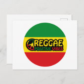 Reggae Music mit positivem Gesang und Reggae-Flagg Postkarte (Vorne/Hinten)