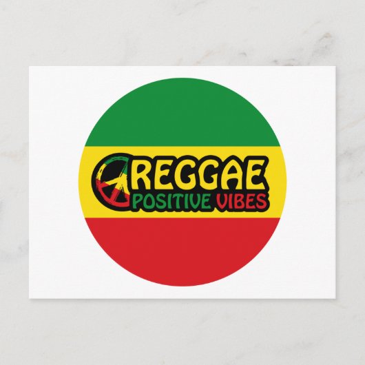Reggae Music mit positivem Gesang und Reggae-Flagg Postkarte (Vorderseite)