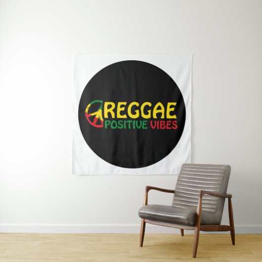 Reggae Music mit positivem Gesang und Reggae-Flagg Wandteppich (Beispiel)