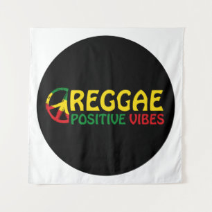 Reggae Music mit positivem Gesang und Reggae-Flagg Wandteppich