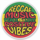 Reggae Music mit positiven Redewendungen Aufkleber (Vorderseite)
