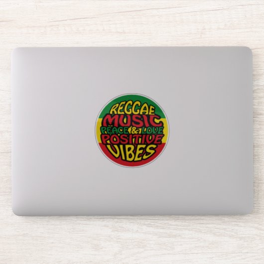 Reggae Music mit positiven Redewendungen Aufkleber (Computer)