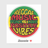 Reggae Music mit positiven Redewendungen Aufkleber (Blatt)