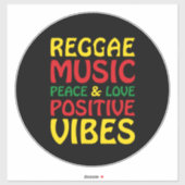Reggae Music mit positiven Redewendungen Aufkleber (Blatt)