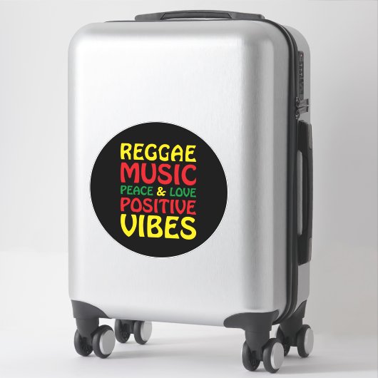 Reggae Music mit positiven Redewendungen Aufkleber (Koffer)