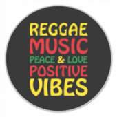 Reggae Music mit positiven Redewendungen Aufkleber (Vorderseite)