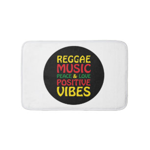 Reggae Music mit positiven Redewendungen Badematte