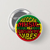Reggae Music mit positiven Redewendungen Button (Vorne & Hinten)