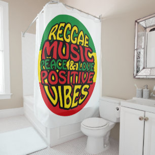 Reggae Music mit positiven Redewendungen Duschvorhang