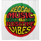 Reggae Music mit positiven Redewendungen Duschvorhang (Vorderseite)