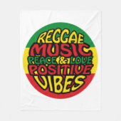 Reggae Music mit positiven Redewendungen Fleecedecke (Vorderseite)