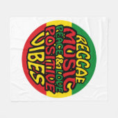 Reggae Music mit positiven Redewendungen Fleecedecke (Vorderseite (Horizontal))