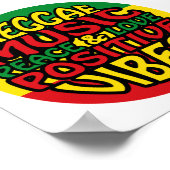 Reggae Music mit positiven Redewendungen Poster (Ecke)