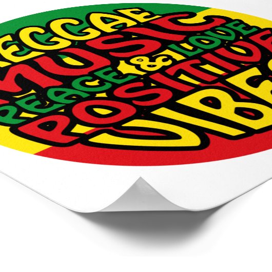 Reggae Music mit positiven Redewendungen Poster (Ecke)