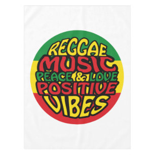 Reggae Music mit positiven Redewendungen Tischdecke