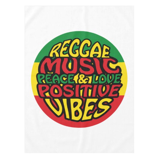 Reggae Music mit positiven Redewendungen Tischdecke (Vorderseite)