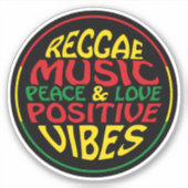 Reggae Music mit positiven Redewendungen und Zitat Aufkleber (Vorderseite)