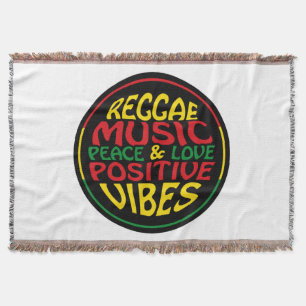 Reggae Music mit positiven Redewendungen und Zitat Decke