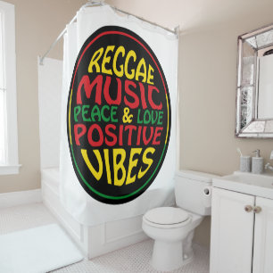 Reggae Music mit positiven Redewendungen und Zitat Duschvorhang