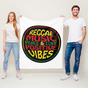 Reggae Music mit positiven Redewendungen und Zitat Fleecedecke