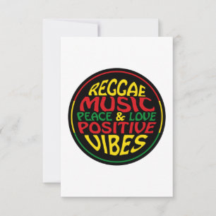 Reggae Music mit positiven Redewendungen und Zitat Karte