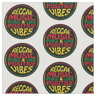 Reggae Music mit positiven Redewendungen und Zitat Stoff