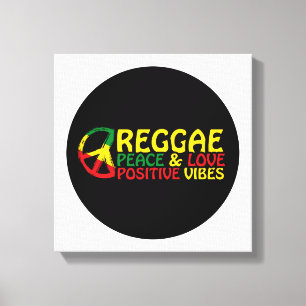 Reggae Music mit positiven Zitaten Leinwanddruck