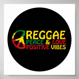Reggae Music mit positiven Zitaten Poster