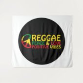 Reggae Music mit positiven Zitaten Wandteppich (Vorderseite (Horizontal))