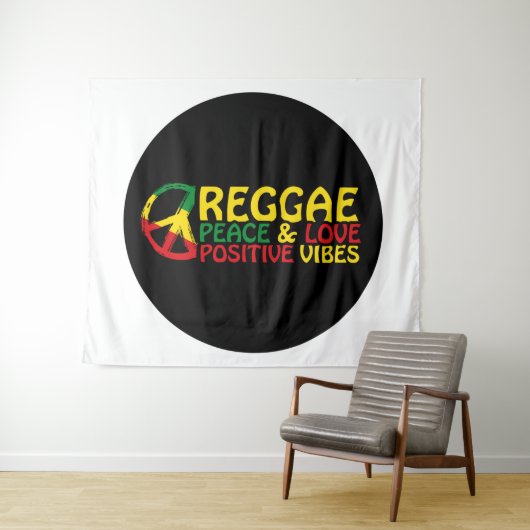 Reggae Music mit positiven Zitaten Wandteppich (Beispiel (Horizontal))