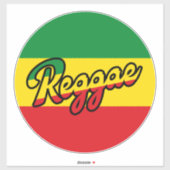 Reggae Music mit Reggae Flaggenfarben Aufkleber (Blatt)