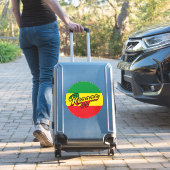 Reggae Music mit Reggae Flaggenfarben Aufkleber (Koffer Insitu)