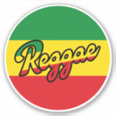 Reggae Music mit Reggae Flaggenfarben Aufkleber (Vorderseite)
