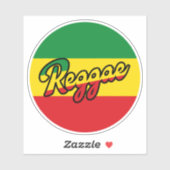 Reggae Music mit Reggae Flaggenfarben Aufkleber (Blatt)