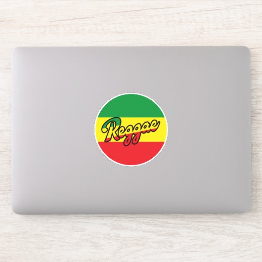 Reggae Music mit Reggae Flaggenfarben Aufkleber (Computer)
