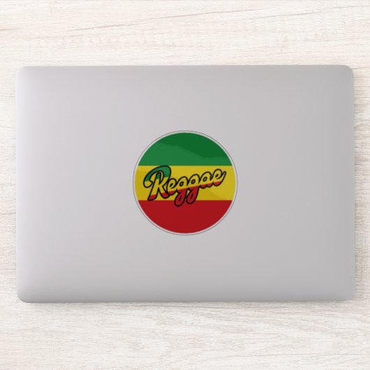 Reggae Music mit Reggae Flaggenfarben Aufkleber (Computer)