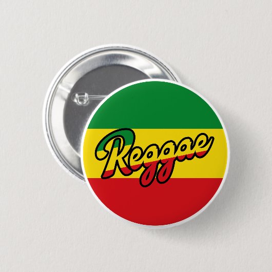Reggae Music mit Reggae Flaggenfarben Button (Vorne & Hinten)