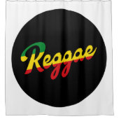 Reggae Music mit Reggae Flaggenfarben Duschvorhang (Vorderseite)