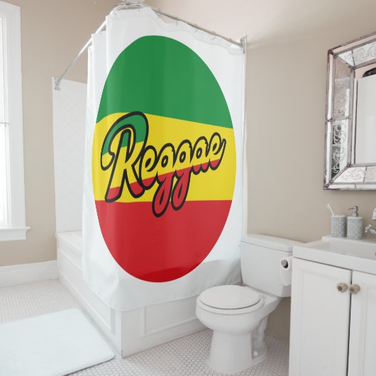 Reggae Music mit Reggae Flaggenfarben Duschvorhang (Beispiel)