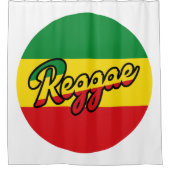 Reggae Music mit Reggae Flaggenfarben Duschvorhang (Vorderseite)