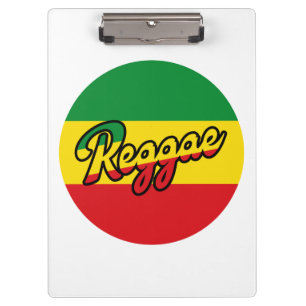 Reggae Music mit Reggae Flaggenfarben Klemmbrett