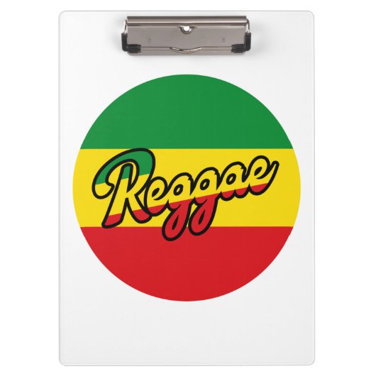 Reggae Music mit Reggae Flaggenfarben Klemmbrett (Vorderseite)