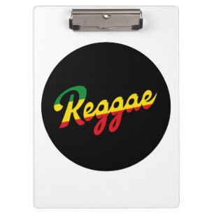 Reggae Music mit Reggae Flaggenfarben Klemmbrett